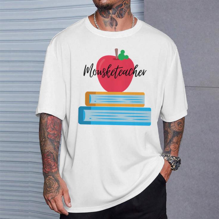 Mouseketeacher A Magical Apple And Books Theme For Teachers T-Shirt Gifts for Him Mouseketeacher A Magical Apple And Books Theme For Teachers T-Shirt Gifts for Him
