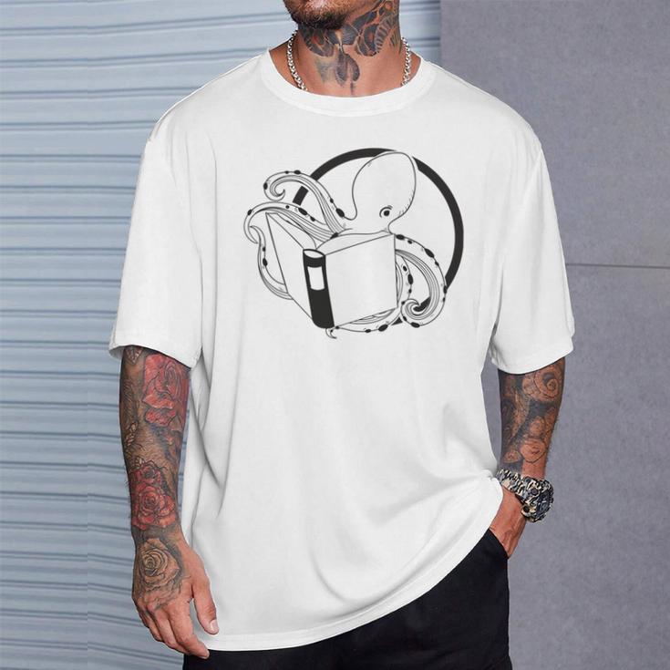 Nerdy Book Lover Shirt Kraken Open A Book T-Shirt Gifts for Him