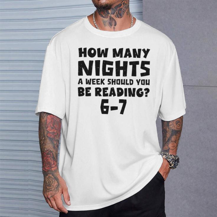 How Many Nights A Week Should You Be Reading 6-7 Book Lover Premium Tri-Blend T-Shirt Gifts for Him How Many Nights A Week Should You Be Reading 6-7 Book Lover Premium Tri-Blend T-Shirt Gifts for Him