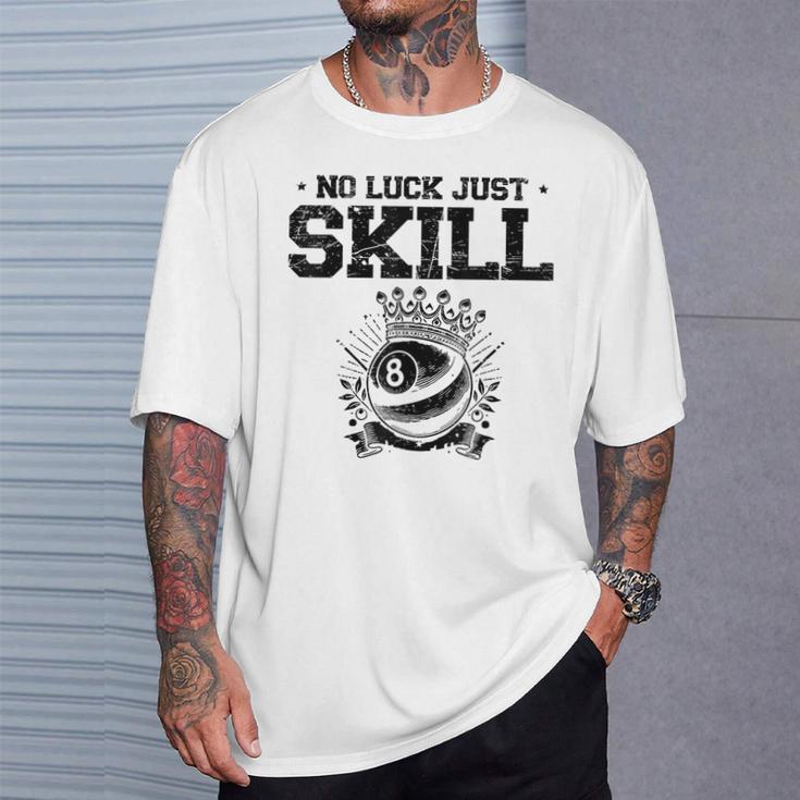 No Luck Justkill ビリヤードキュー プールスヌーカー Tシャツ 彼への贈り物