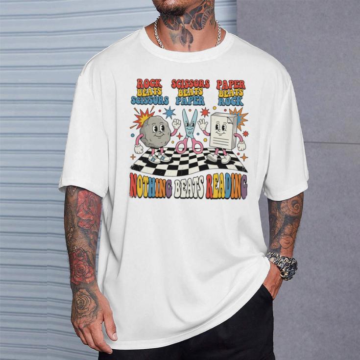 Nothing Beats Reading Rock Paper Scissors Book Love T-Shirt Gifts for Him Nothing Beats Reading Rock Paper Scissors Book Love T-Shirt Gifts for Him