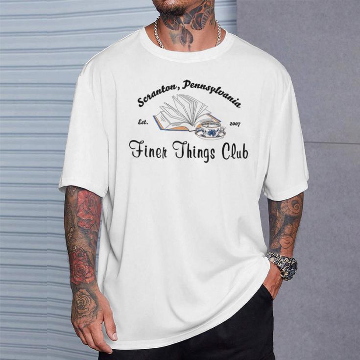 The Office Finer Things Club With Book T-Shirt Gifts for Him