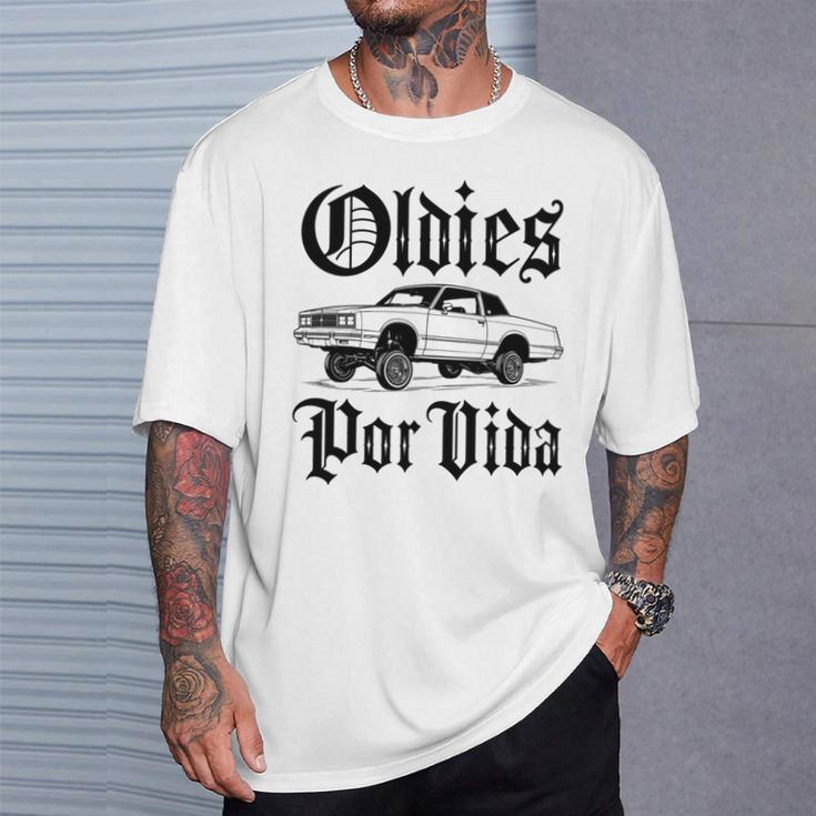 Oldies Porida ヴィンテージ ローライダー 車 メキシカン チカーノ チョロ 長袖tシャツ Tシャツ 彼への贈り物
