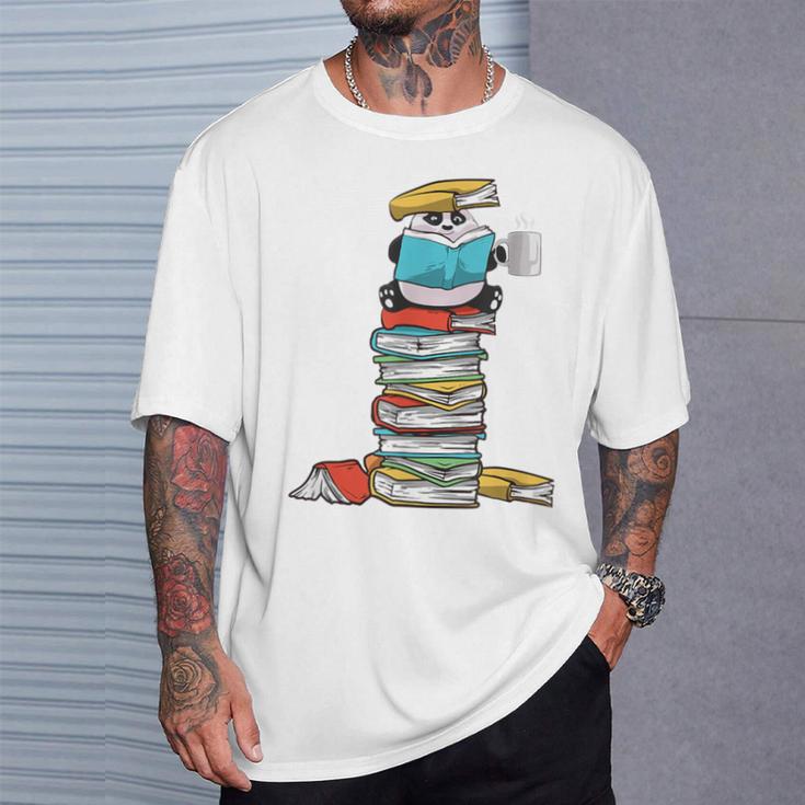 Panda Bear Loves Reading Illustration For A Book Nerd T-Shirt Gifts for Him