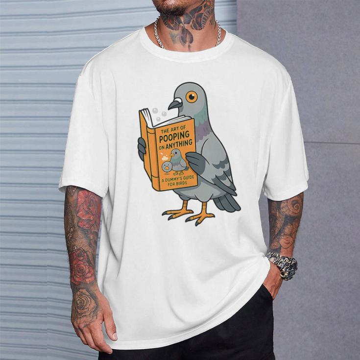 Pigeon Reading Book Bird Joke Humor Premium Tri-Blend T-Shirt Gifts for Him