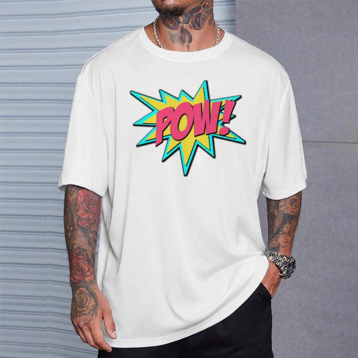 Pow Retro Comic Book Art Superhero Bubble Premium T-Shirt Gifts for Him