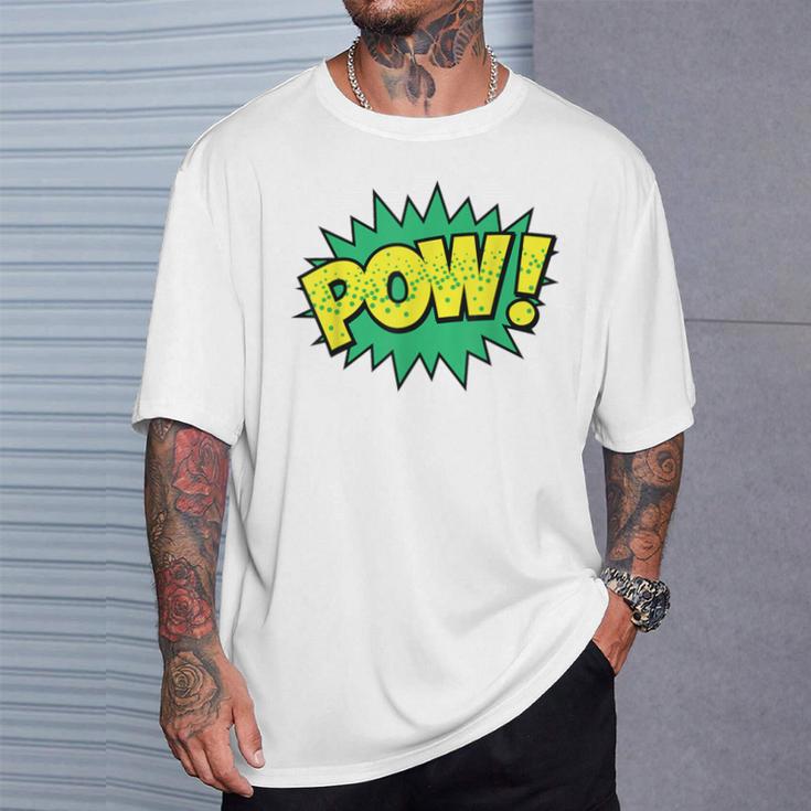 POW Vintage Superhero Comic Book Sound Effect Tshirt T-Shirt Gifts for Him