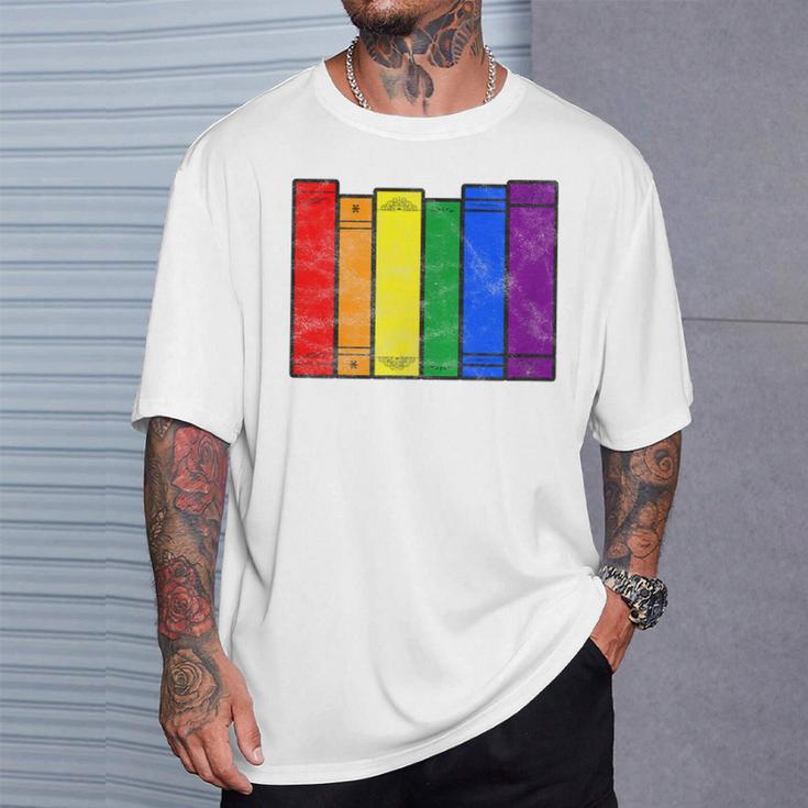 Pride Flag Books Bookish Rainbow Queer Reader Gay Writer T-Shirt Gifts for Him Pride Flag Books Bookish Rainbow Queer Reader Gay Writer T-Shirt Gifts for Him
