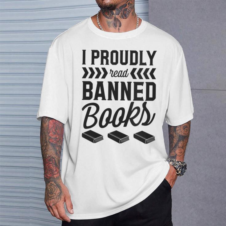 I Proudly Read Banned Books Librarian Literary Advocate T-Shirt Gifts for Him
