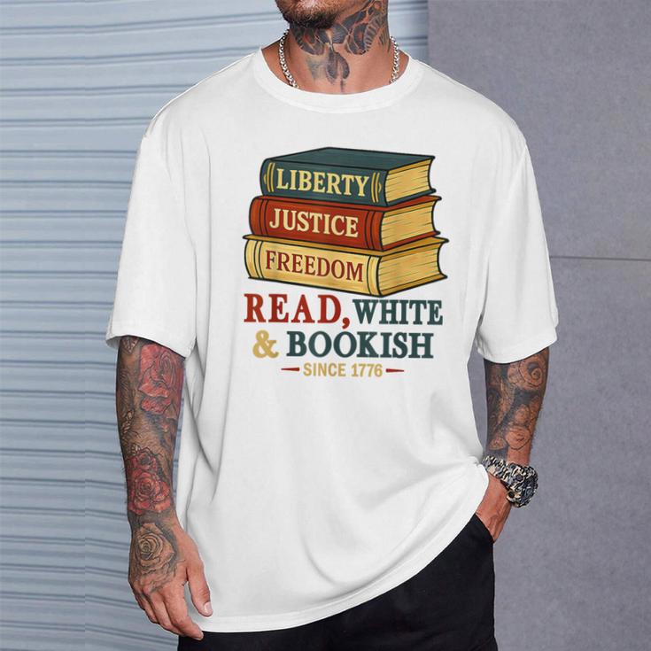 Read & Bookish Since 1776 Books Patriot 4th Of July T-Shirt Gifts for Him