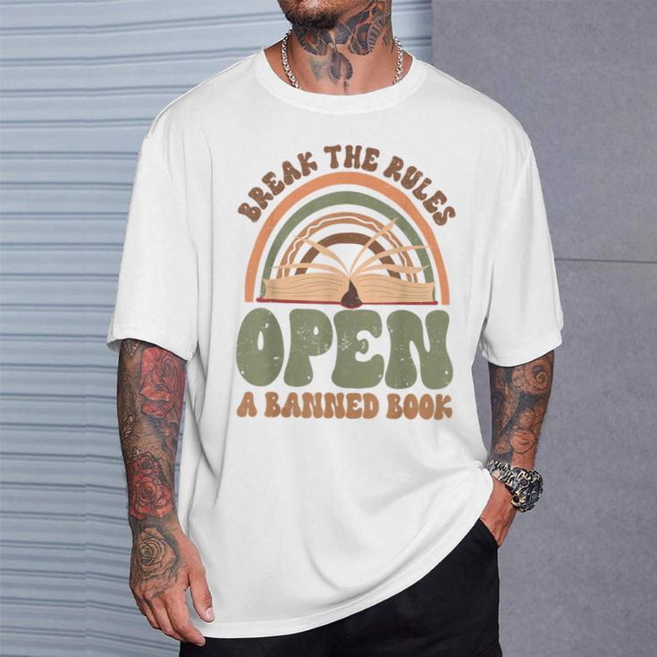Read Banned Books Break The Rules Banned Books T-Shirt Gifts for Him