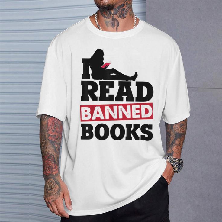 I Read Banned Books Banned Books Week Reading Women T-Shirt Gifts for Him