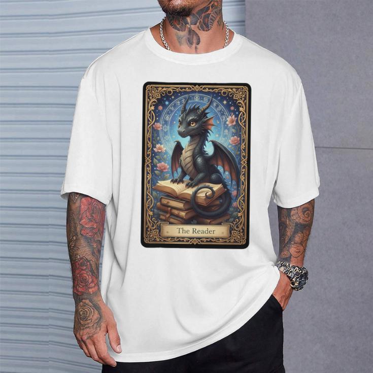 The Reader Dragon Fantasy Book Lover Tarot Card Premium Tri-Blend T-Shirt Gifts for Him