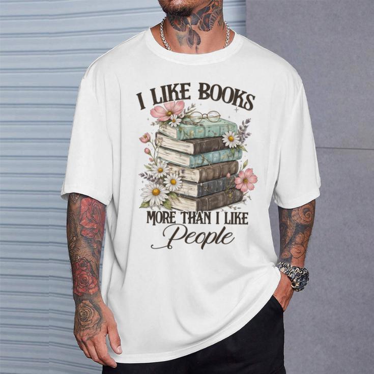 Reading Book Lover Bookish I Like Books More Than People T-Shirt Gifts for Him Reading Book Lover Bookish I Like Books More Than People T-Shirt Gifts for Him