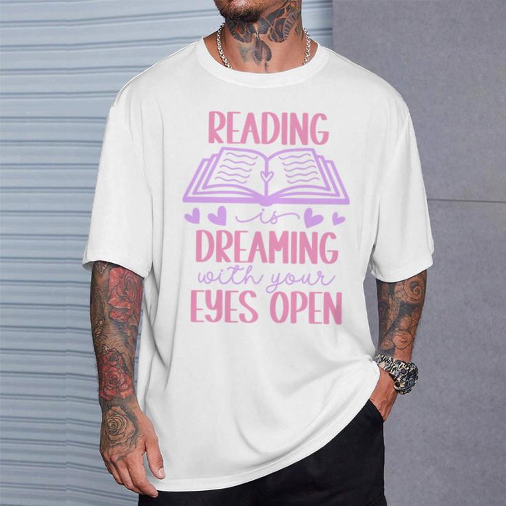 Reading Is Dreaming With Your Eyes Open Cute Quote Books Premium Tri-Blend T-Shirt Gifts for Him Reading Is Dreaming With Your Eyes Open Cute Quote Books Premium Tri-Blend T-Shirt Gifts for Him