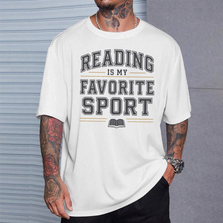 Reading Is My Favorite Sport Bookish Book Nerds Bookworms T-Shirt Gifts for Him