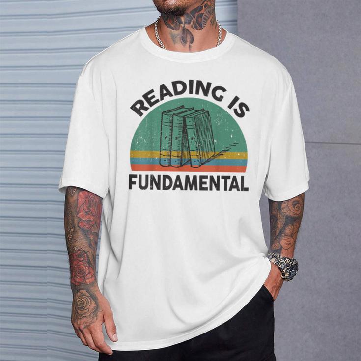 Reading Is Fundamental For Teacher Nerdy Book Lover T-Shirt Gifts for Him