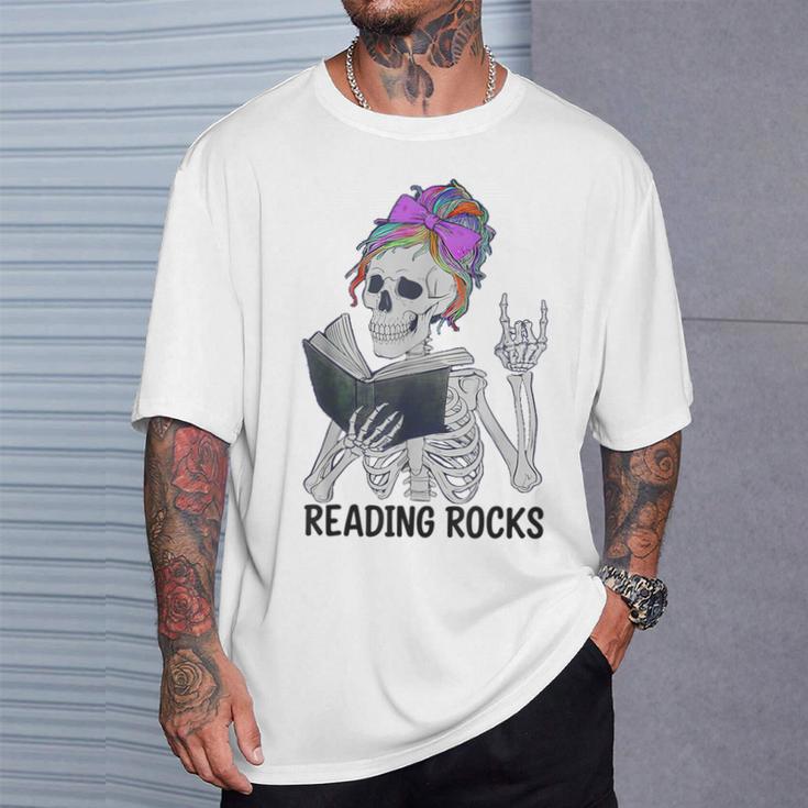 Reading Rocks Literacy Coach Library Books Squad T-Shirt Gifts for Him