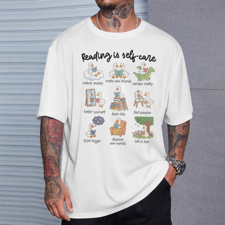 Reading Is Self-Care Silly-Goose Reading Book Bookish Reader T-Shirt Gifts for Him Reading Is Self-Care Silly-Goose Reading Book Bookish Reader T-Shirt Gifts for Him