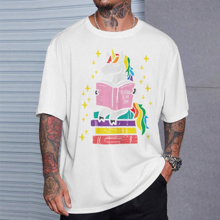 Reading Unicorn Cute Book Lover Bookworm Women Girls T-Shirt Gifts for Him