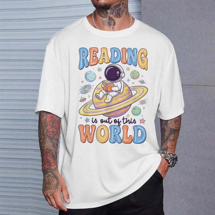 Reading Out Of The World Book Lover Reading Boys Girls Kids T-Shirt Gifts for Him
