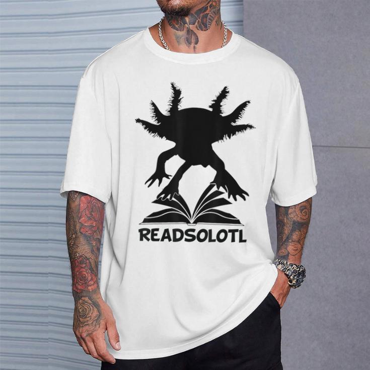 Readsolotl Axolotls Funny Kids Reading Fish Books Kawaii T-Shirt Gifts for Him