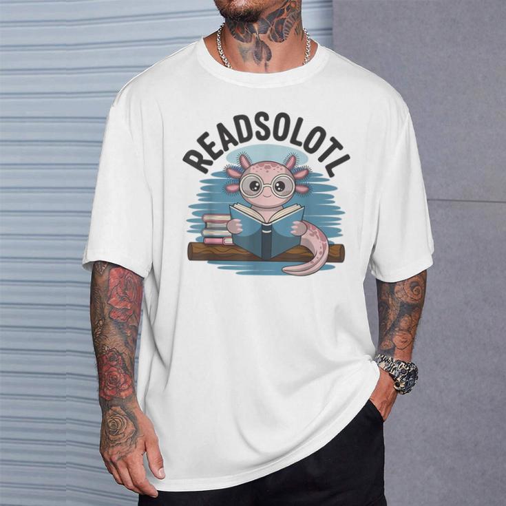 Readsolotl Book Lover Reading Axolotl Kids Reader T-Shirt Gifts for Him Readsolotl Book Lover Reading Axolotl Kids Reader T-Shirt Gifts for Him