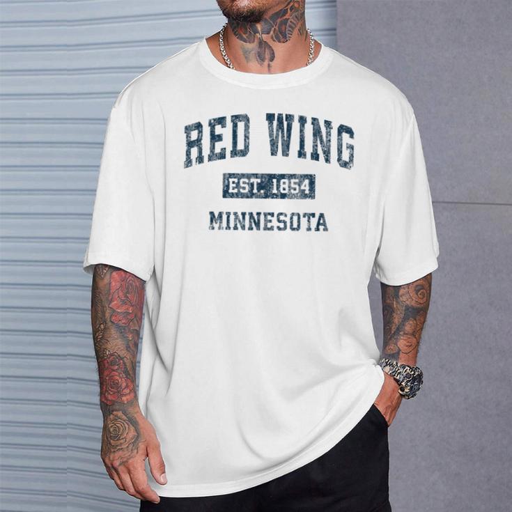 Red Wing ミネソタ Mn ヴィンテージ スポーツデザイン ネイビー プリント Tシャツ 彼への贈り物