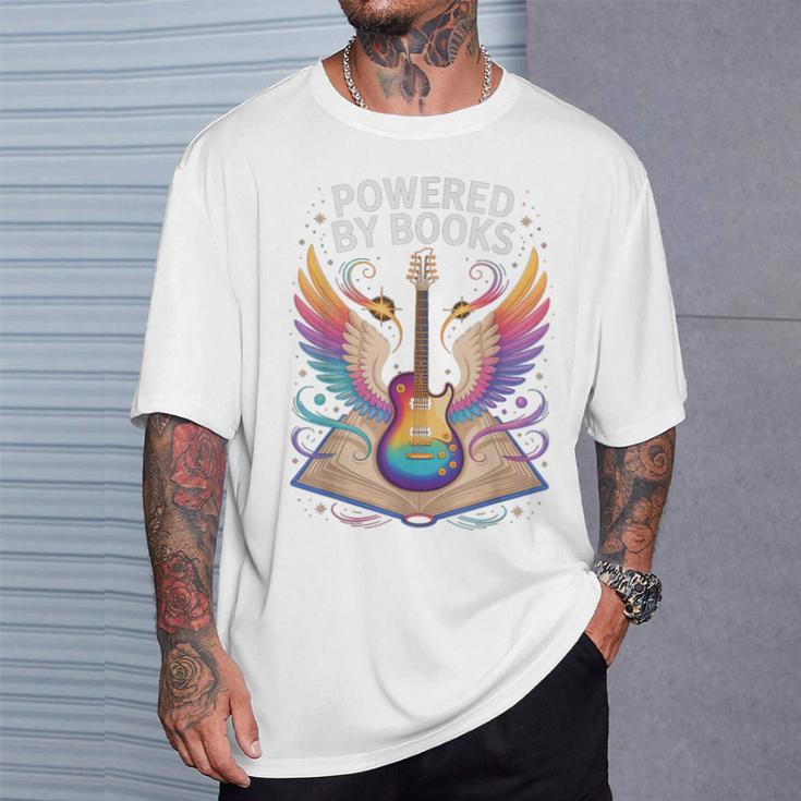 Rockstar Powered BY Books Reading Rocks Preschool Teacher T-Shirt Gifts for Him