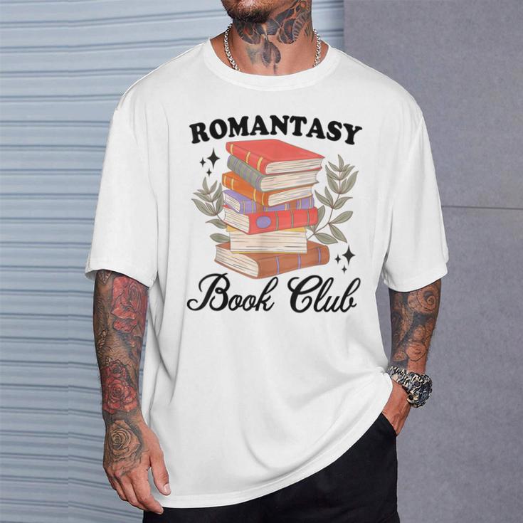 Romantasy Book Club Fantasy Bookish Reading Banned Books T-Shirt Gifts for Him