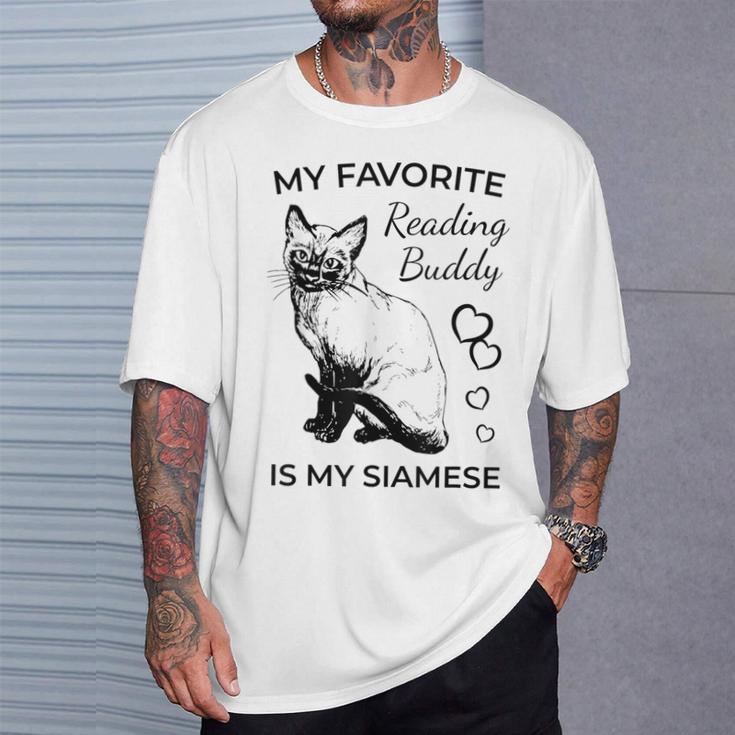Siamese Cat Reading And Books T-Shirt Gifts for Him Siamese Cat Reading And Books T-Shirt Gifts for Him