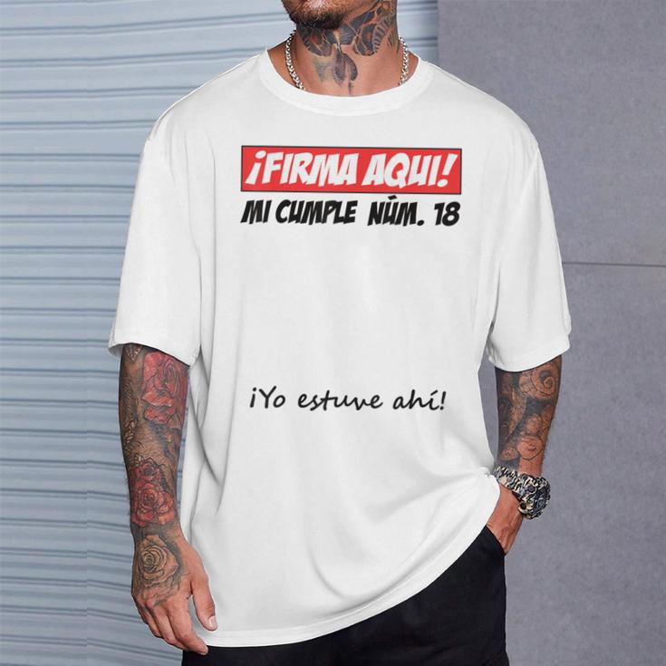 Signature Aqui 18th Birthday I Guest Book T-Shirt Gifts for Him Signature Aqui 18th Birthday I Guest Book T-Shirt Gifts for Him