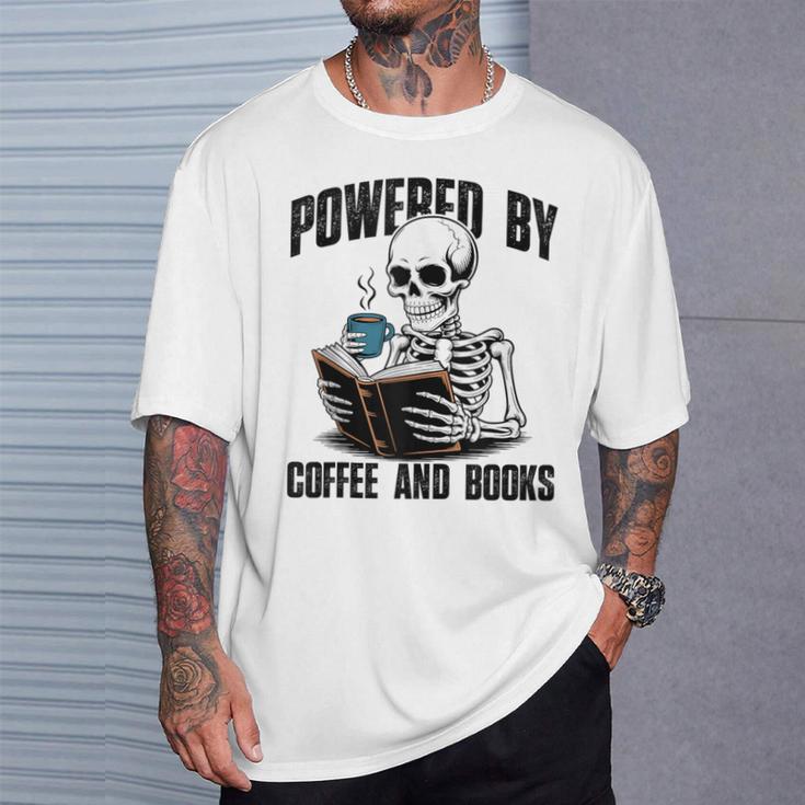 Skeleton Reading Book With Coffee T-Shirt Gifts for Him Skeleton Reading Book With Coffee T-Shirt Gifts for Him