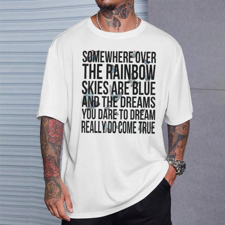 Somewhere Over The Rainbow-メンズ レディース キッズ バタフライ Tシャツ 彼への贈り物