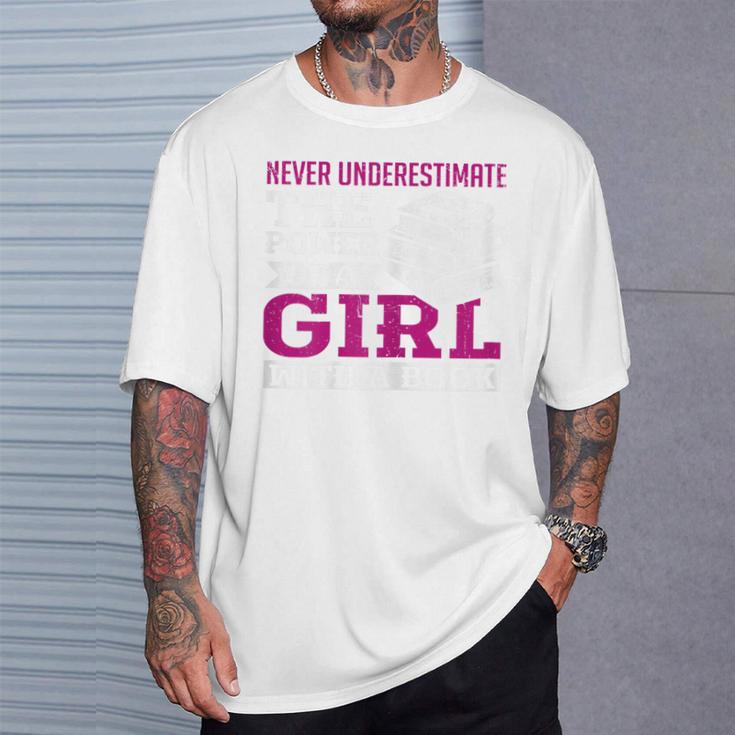 SOMMAS BOOKS Never Underestimate The Power Of a Girl With a Book Reading T-Shirt Gifts for Him