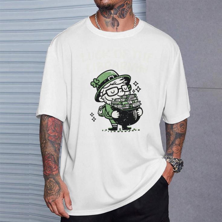 St Patricks Librarian Book Lover Library Worker School Performance T-Shirt Gifts for Him