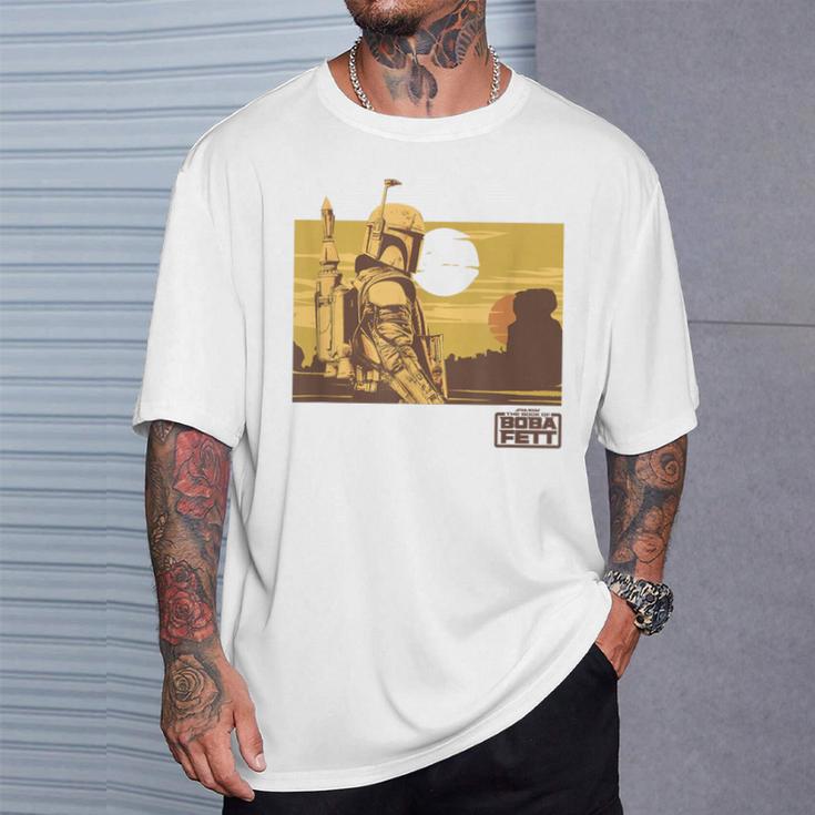 Star Wars The Book Of Boba Fett Landscape Silhouette T-Shirt Gifts for Him