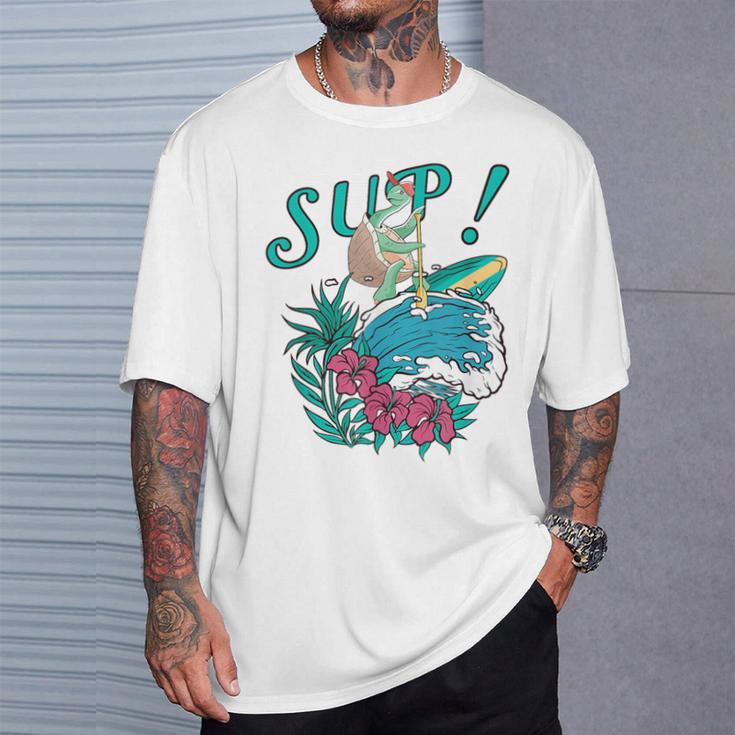 Sup サーフィン スタンドアップ パドル タートル パドリング サブボードup Tシャツ 彼への贈り物