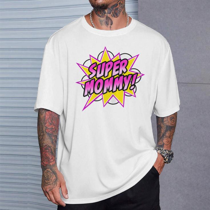Super Mommy Comic Book Superhero Mother's Day T-Shirt Gifts for Him