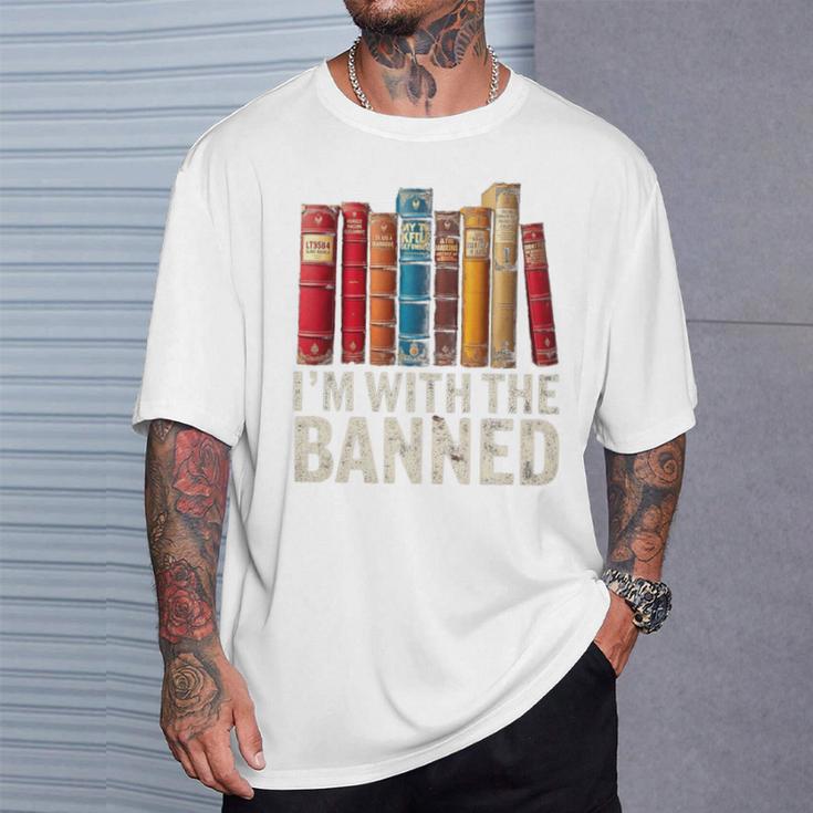 Support Banned Books Freedom I'm With The Banned T-Shirt Gifts for Him Support Banned Books Freedom I'm With The Banned T-Shirt Gifts for Him