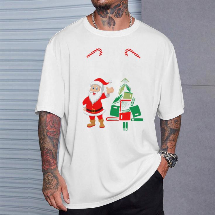 Tis The Season To Read Christmas Reindeer Book Reading Fan T-Shirt Gifts for Him