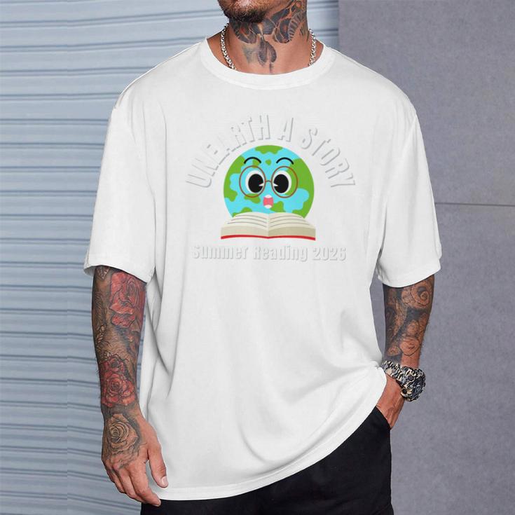 Unearth a Story Summer 2026 Reading Program Earth Read Book Premium Tri-Blend T-Shirt Gifts for Him