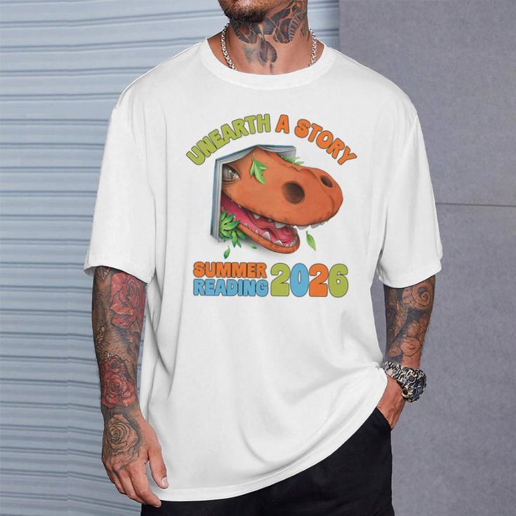 Unearth A Story Summer Reading 2026 Dinosaur Book Lover Dino Premium Tri-Blend T-Shirt Gifts for Him Unearth A Story Summer Reading 2026 Dinosaur Book Lover Dino Premium Tri-Blend T-Shirt Gifts for Him