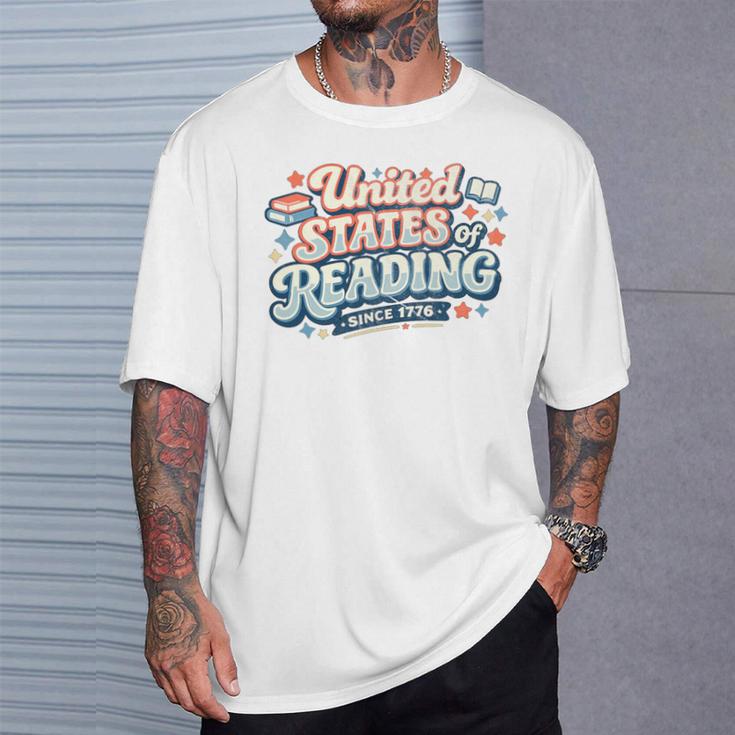 United States Of Reading Patriotic Book Lover Premium Tri-Blend T-Shirt Gifts for Him