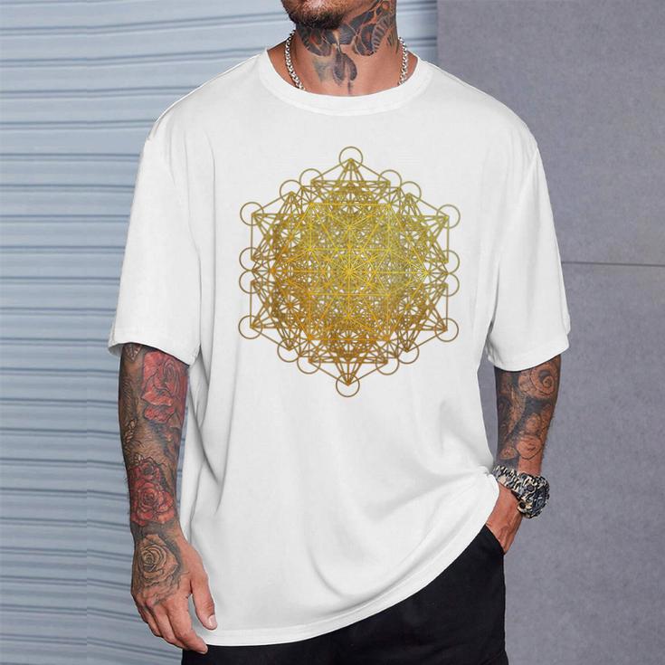 Vector Equilibrium 神聖なジオメトリーメタトロン 生命の花 Tシャツ 彼への贈り物