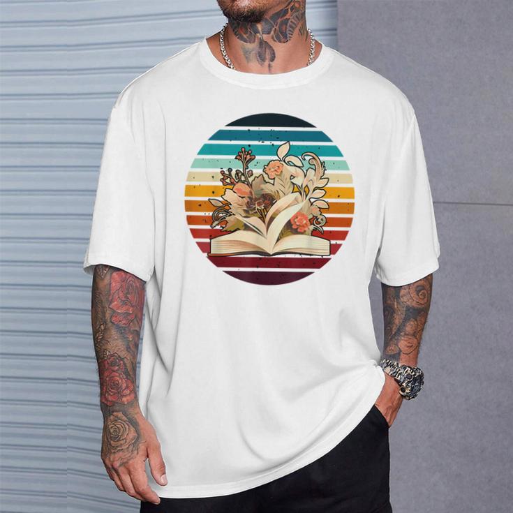 Wildflower Book Lovers For Summer Reading Booktrovert Women T-Shirt Gifts for Him