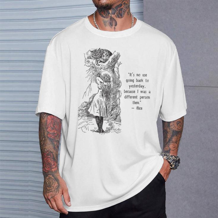 Women's Alice Adventures Wonderland Vintage Book Quote Lewis Carrol T-Shirt Gifts for Him Women's Alice Adventures Wonderland Vintage Book Quote Lewis Carrol T-Shirt Gifts for Him