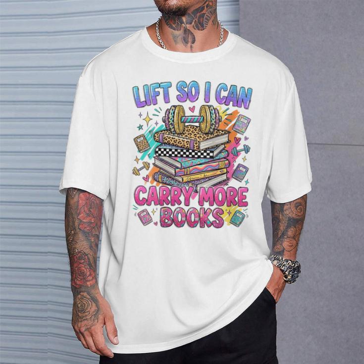 Women's Book Lover Fitness Mom Lifting Reading Humor Graphic T-Shirt Gifts for Him