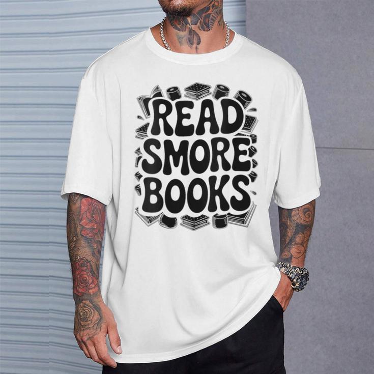 Women's Read Smore Books Camping Reading T-Shirt Gifts for Him