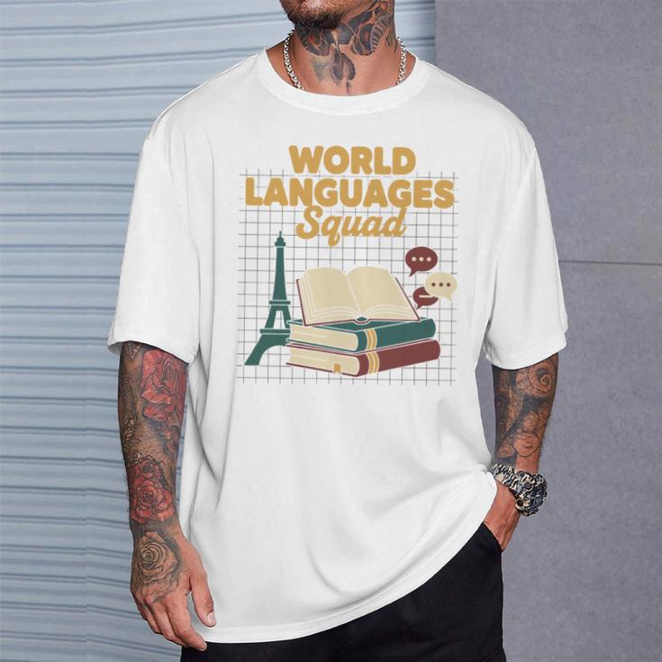 World Languages Squad Books Tower Performance T-Shirt Gifts for Him